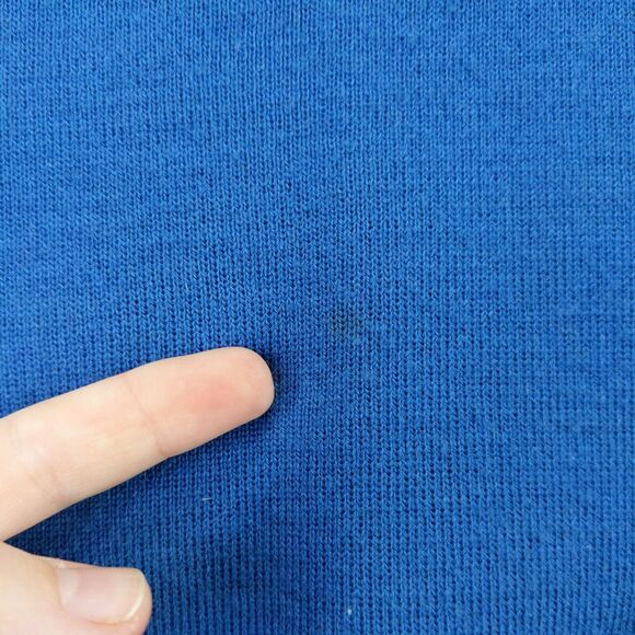 Vintage Izod Lacoste V Neck Knit Sweater Size 20 Blue Embroidered Crocodile Logo - Picture 11 of 14